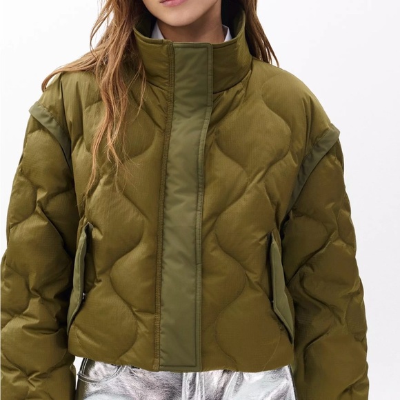 Rag & Bone NWT olive puffer convertible coat XL - Picture 3 of 3